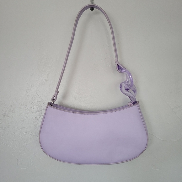 Lilac Purple Small Purse Y2K Lucite Chain Shoulder Bag Baguette 90s Light - Picture 1 of 11